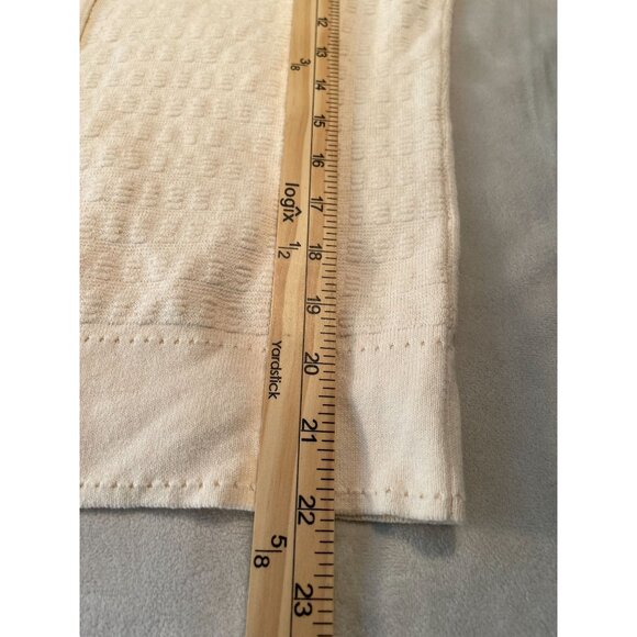 Milly Women Rare Cream Gold Link Button Cardigan Sweater Cotton Silk Classiccore - Picture 4 of 11